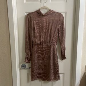 Reiss Silk Blend Emma Snakeskin Burnout Dress NWT